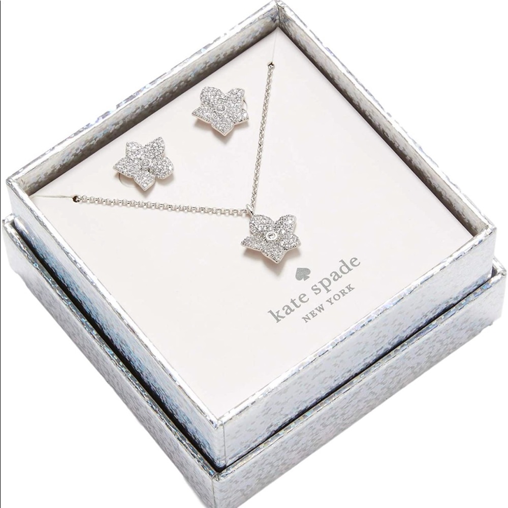 Kate Spade Blooming Pave Stud and Mini Pendant